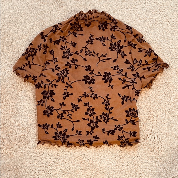 SHEIN Tops - Felt Flower Overlay Crop Top